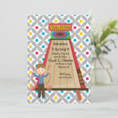 Retro Arcade Skee Ball Boys Birthday Uitnodiging (Staand voorkant)