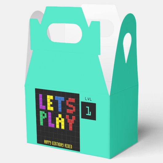 Retro Arcade Spel Kinder 1e Verjaardagsfeest Bedankdoosjes (Geopend)