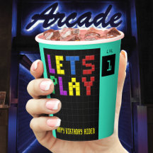 Retro Arcade Spel Kinder 1e Verjaardagsfeest