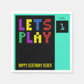 Retro Arcade Spel Kinder 1e Verjaardagsfeest Servet (Voorkant)