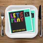 Retro Arcade Spel Kinder 1e Verjaardagsfeest Servet