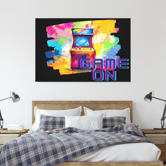 Retro Arcade spel op Canvas Art (Insitu (Slaapkamer))