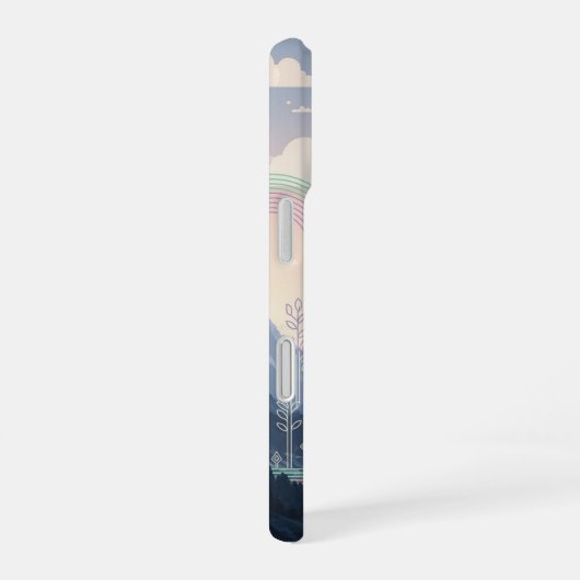 Retro Arcade-Style Wizard Tower iPhone 16 Hoesje (Rechterkant)