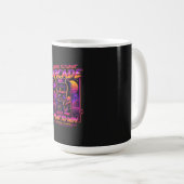 Retro Arcade Synthwave Neon Sticker Koffiemok (Voorkant rechts)