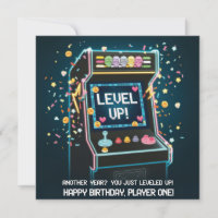 Retro Arcade-thema verjaardag - "Level Up!" gamer
