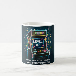 Retro Arcade-thema verjaardag - "Level Up!" gamer Koffiemok