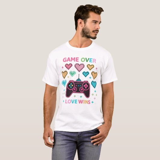 Retro Arcade Valentijn T-shirt (Voorkant volledig)