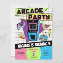 Retro Arcade Verjaardagsfeestje Gamer Jongen Meisj