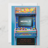 Retro Arcade Verjaardagsfeestje Kaart (Voorkant)