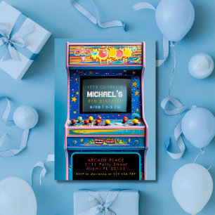 Retro Arcade Verjaardagsfeestje Kaart