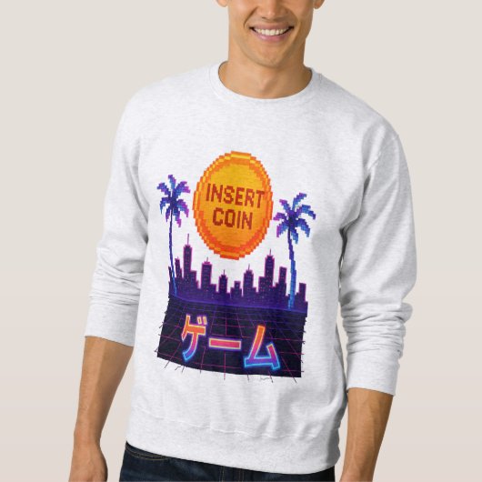 Retro Arcade Vibes – Insert Coin Pixel Art Design Trui (Voorkant)