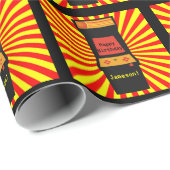 Retro Arcade Video Game Aangepaste verjaardag Cadeaupapier (Rol Hoek)