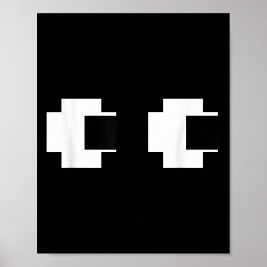 Retro Arcade Video Game Ghost Eyes Halloween Group Poster (Voorkant)