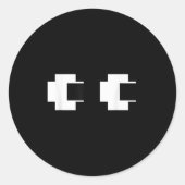 Retro Arcade Video Game Ghost Eyes Halloween Group Ronde Sticker (Voorkant)