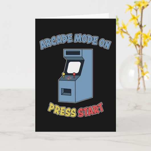 Retro Arcade Videogame Machine Retro Games Cadeau Kaart (Gele Bloem)