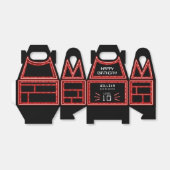 Retro Arcade Videogame Neon Kids Verjaardag Bedankdoosjes (Uitgevouwen)