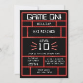 Retro Arcade Videogame Neon Kids Verjaardag Kaart (Voorkant)