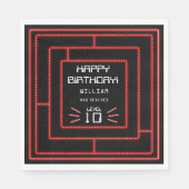 Retro Arcade Videogame Neon Kids Verjaardag Servet (Voorkant)