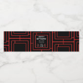 Retro Arcade Videogame Neon Kids Verjaardag Waterfles Etiket (Enkel label)