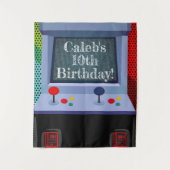 Retro Arcade Videogames Verjaardagsfeestje Achterg Wandkleed (Voorkant)