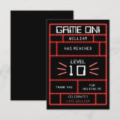 Retro Arcade Videospel Neon Kinderen Verjaardag  Bedankkaart (Voorkant / Achterkant)