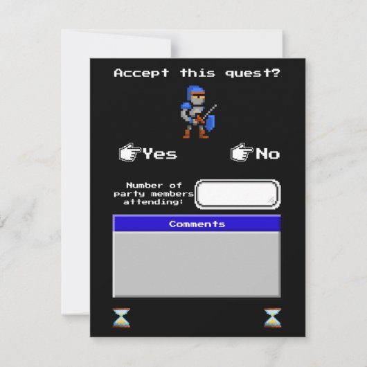 Retro Arcade Videospel RSVP Kaartje (Voorkant)