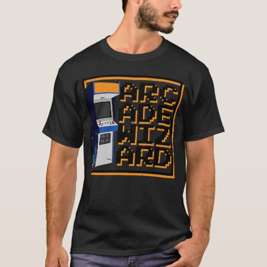 Retro Arcade Wizard T-shirt (Voorkant)