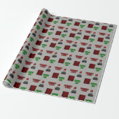 Retro Arcade Wrapping Paper Cadeaupapier (Uitgerold)