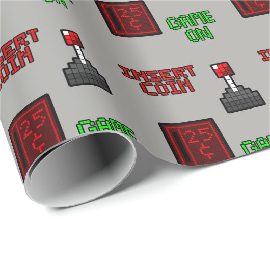 Retro Arcade Wrapping Paper Cadeaupapier (Rol Hoek)