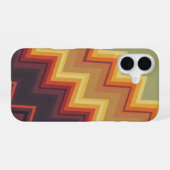 Retro Arcade Zigzag iPhone 16 Hoesje (Achterkant horizontaal)