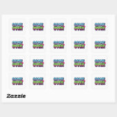 Retro arcadestijl game over tekst vierkante sticker (Vel)