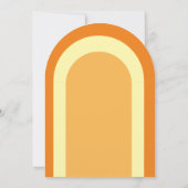 Retro Arch Baby shower Groovy 70s Sinaasappel Geel Kaart (Achterkant)