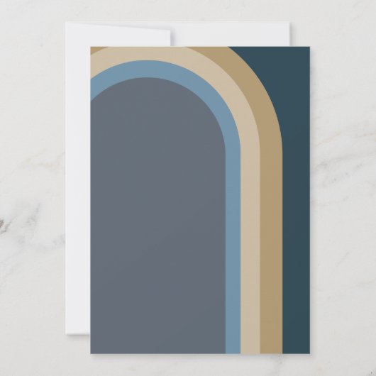 Retro Arch Blue Foto 2025 Afstuderen Aankondiging (Achterkant)