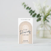Retro Arch Boho Beige Trendy Business Logo Klantenkaartje (Staand voorkant)