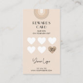 Retro Arch Boho Beige Trendy Business Logo Klantenkaartje (Achterkant)