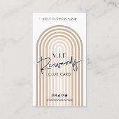 Retro Arch Boho Beige Trendy Business Logo Klantenkaartje (Voorkant)