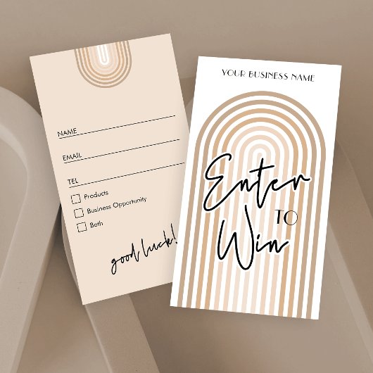 Retro Arch Boho Cream Prijs Draw Raffle Ticket