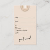 Retro Arch Boho Cream Prijs Draw Raffle Ticket (Achterkant)