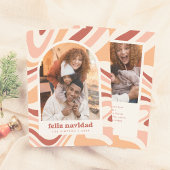 Retro Arch Feliz Navidad Spaanse Kerstfoto Feestdagenkaart