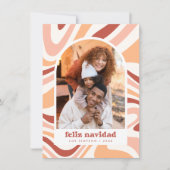 Retro Arch Feliz Navidad Spaanse Kerstfoto Feestdagenkaart (Voorkant)