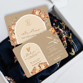 Retro Arch Flower Business Bedankt Korting Kaart