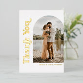 Retro Arch Foto FOLIE Weddenschap Hartelijk dank Folie Uitnodiging (Staand Voorkant)