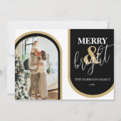 Retro Arch Foto Kerstvakantie Kaart (Voorkant)