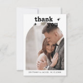 Retro Arch Fotobericht Wedding Bedankkaart (Voorkant)