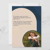 Retro Arch Navy Blue 2 Foto Afstudeerder Aankondig Kaart (Achterkant)