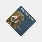 Retro Arch Navy Blue Foto Afstuderen Servet (Hoek)