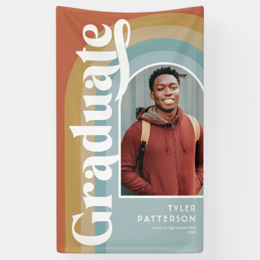 Retro Arch Photo 2023 Afstuderen Spandoek (Verticaal)