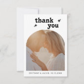 Retro Arch Photo Message Wedding Bedankkaart (Voorkant)