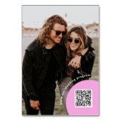 Retro Arch Pink & Yellow Couple's Feit & Foto Kaart (Achterkant)