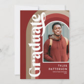 Retro Arch Rode Foto 2026 Afstuderen Aankondiging (Voorkant)